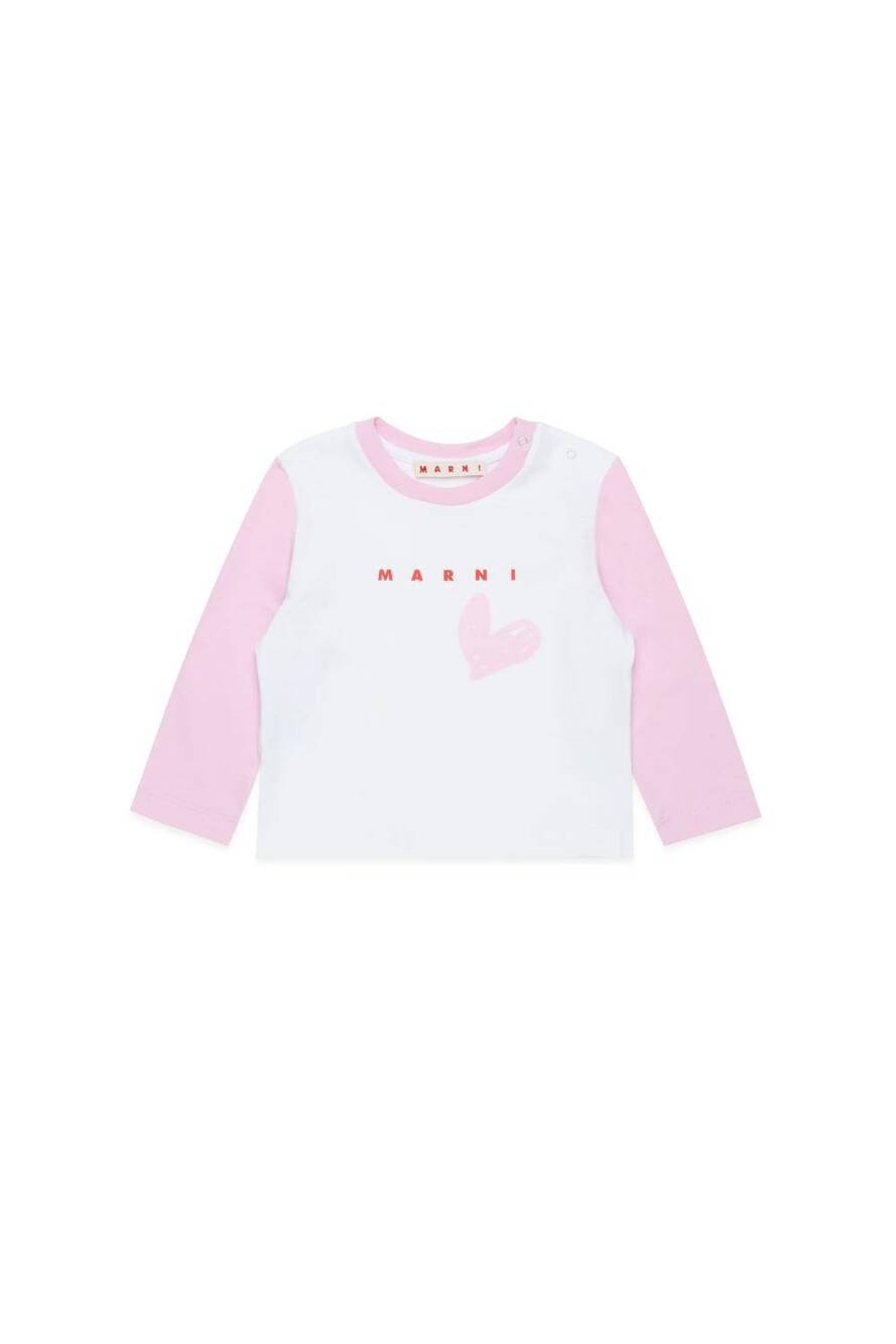 NEW MARNI girls heart graphic t-shirt in white